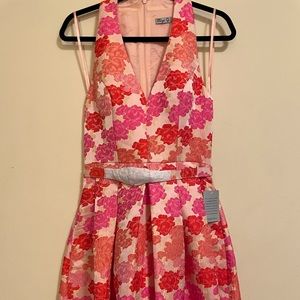 NWT - Eliza J Floral dress with jeweled belt